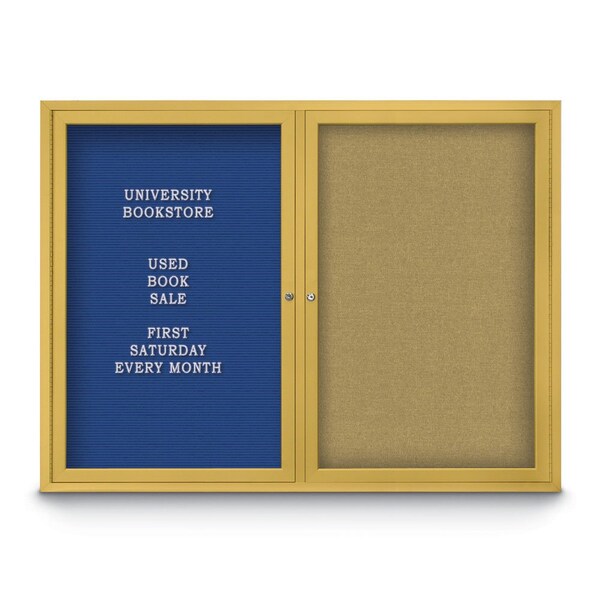 Corkboard, 18"x24", Medium Grey/Bronze